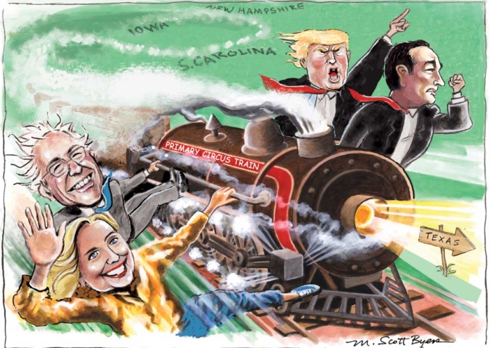 Crazy Texas Primary Train – Bernie, Hillary, Trump, Cruz
